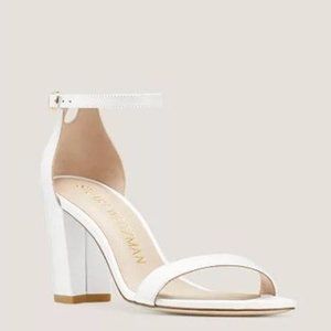 Stuart Weitzman White Block Heels